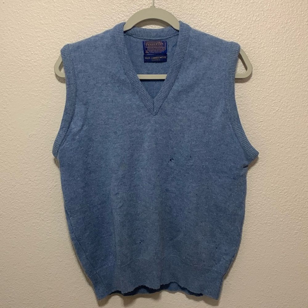 Pendleton Men’s 100% Lambswool Vest Size L Blue